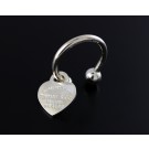 2001 Please Return To Tiffany & Co Sterling Silver Heart Tag Horseshoe Key Ring 