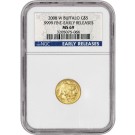 2008 W $5 1/10 oz Gold American Buffalo NGC MS69 ER Uncirculated Key Date Coin 