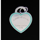 Return To Tiffany & Co Sterling Silver 25mm Blue Enamel Heart Charm Pendant 
