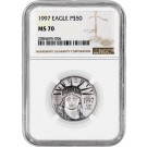 1997 $50 American Platinum Eagle 1/2 oz .9995 NGC MS70 Coin