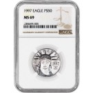 1997 $50 American Platinum Eagle 1/2 oz .9995 NGC MS69 Coin