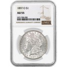 1897 O $1 Morgan Silver Dollar NGC AU55 About Uncirculated Key Date Coin #008