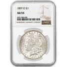 1897 O $1 Morgan Silver Dollar NGC AU55 About Uncirculated Key Date Coin #009