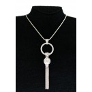 Vintage Tiffany & Co 925 Sterling Silver Tassel Pendant Snake Chain Necklace 27"