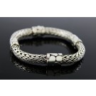 John Hardy KALI Pebble Sterling Silver Wheat Weave Bracelet Size 6.5"