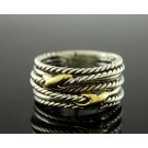 David Yurman X Crossover 18k Gold Sterling Silver 11.5mm Ring Size 8