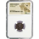 c. 90 BC Roman Republic Quintus Titius Pegasus AR Denarius Silver NGC VF