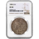 1884 S $1 Morgan Silver Dollar NGC XF45 Circulated Key Date Coin #010