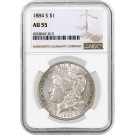 1884 S $1 Morgan Silver Dollar NGC AU55 About Uncirculated Key Date Coin