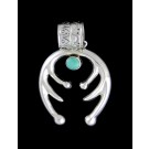 Vintage Rose Chee Native American 925 Sterling Turquoise Pendant