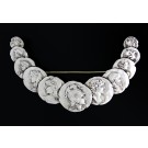 George W. Shiebler #1391 Etruscan Homeric Medallion Sterling Silver Brooch Pin