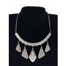 Sarah Dickens Navajo Native American Sterling Silver Pink MOP Station Necklace