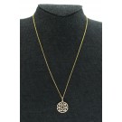 Signed EFFY 14k Yellow Gold Pave Diamond Pendant Necklace 18"