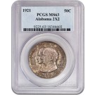 1921 50C Alabama 2x2 Centennial Commemorative Silver Half Dollar PCGS MS63