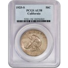 1925 S 50C California Diamond Jubilee Commemorative Silver Half Dollar PCGS AU58