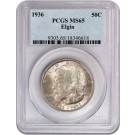 1936 50C Elgin Centennial Commemorative Silver Half Dollar PCGS MS65