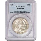 1936 50C Arkansas Centennial Robinson Commemorative Silver Half Dollar PCGS MS64