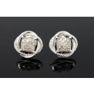 David Yurman Crossover Infinity 14k Gold Sterling Silver Diamond Stud Earrings