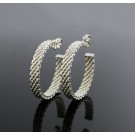 Tiffany & Co Somerset Sterling Silver 31.75mm 1.25" Woven Mesh Hoop Earrings