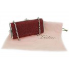 Judith Leiber Red Swarovski Crystal Rhinestone Minaudiere Crossbody Clutch Bag