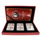 2021 (G) (S) (Y) 10 Yuan 30g .999 Chinese Silver Panda 3 Coin Mint Set NGC MS70 FR