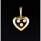 Chopard Floating Happy Diamonds 18k Yellow Gold Heart Pendant