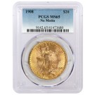 1908 No Motto $20 St Gaudens Double Eagle Gold PCGS MS65 Gem Uncirculated Coin