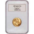 1879 10 Gulden Netherlands Willem III .1947 oz Gold NGC MS64 Gen 4.0 Old Fatty