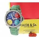 2004 Jacob & Co 5 Time Zones JCMCTZ 40mm Diamond Bezel Quartz Watch Full Set