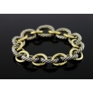 David Yurman Chain Collection 18k Gold Sterling Silver 12mm Oval Link Bracelet