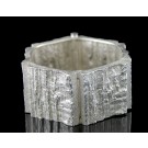 Knud V Anderson KVA for Anton Michelsen Denmark Sterling Silver Tree Bark Cuff Bracelet 