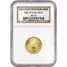 2006 W $5 Burnished 1/4 oz Gold American Eagle Mint Mark Issue NGC MS70