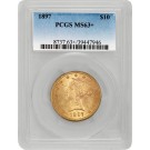 1897 $10 Liberty Head Eagle Gold PCGS MS63+ Uncirculated Coin