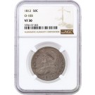 1812 50C Capped Bust Silver Half Dollar O-103 NGC VF30 Very Fine Coin