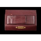 Vintage 1950s Vacheron Constantin Burgundy Red Leather Suede Watch Box Case