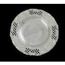 Vintage Tiffany & Co Silver Soldered E.P. Flower Garden Trellis Pierced Pattern 9" Dish 