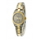 Rolex Oyster Perpetual 26mm Two Tone 18k Gold Steel Grey Automatic Watch 76233