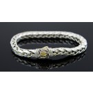 Scott Kay 18k Yellow Gold Sterling Silver 7.5mm Equestrian Bracelet Size 7.75"