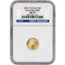 2007 W $5 1/10 oz Gold American Eagle NGC MS70 ER Uncirculated Coin 