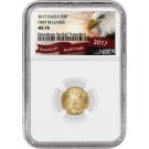 2017 $5 1/10 oz American Gold Eagle NGC MS70 First Releases