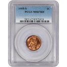 1955 S 1C Lincoln Wheat Cent PCGS MS67 RD Red Gem Uncirculated Coin