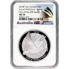 2018 P $2 AUD 2 oz Silver End of WWI Dove Piefort NGC MS70