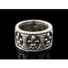 Vintage Versani 925 Sterling Silver Fleur De Lis Ring Band Size 9