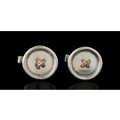 Vintage Pair Of Tiffany & Co 14k Gold 925 Sterling Silver Button Cufflinks