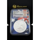 2020 P $1 AUD 1 oz Silver Wedge-Tailed Eagle NGC MS70 FDOI Mercanti Flag Core