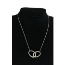 Tiffany & Co Elsa Peretti 925 Sterling Silver Interlocking Ovals Necklace 16.75"