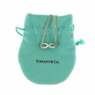 Tiffany & Co 925 Sterling Silver Double Chain Infinity Pendant Necklace 15.5"