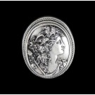 Antique Art Nouveau Signed Henryk Winograd .999 Silver Repousse Opora Pendant