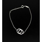 Tiffany & Co 1837 Sterling Silver Interlocking Circles Chain Bracelet Size 6.75"