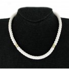 Lagos White Caviar Ceramic 18k Gold Sterling Silver Diamond 2 Station Necklace